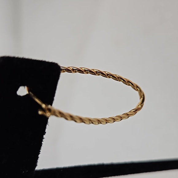 NWT Saks Fifth Avenue 14k Gold Twist Earrings - Picture 2 of 6